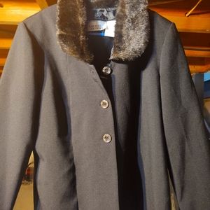Halmodes petite faux fur collar women's black size 16 P